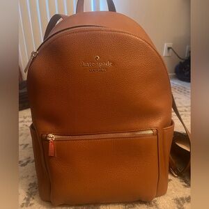 EUC KATE SPADE LEATHER BACKPACK in WARM GINGERBREAD BROWN!